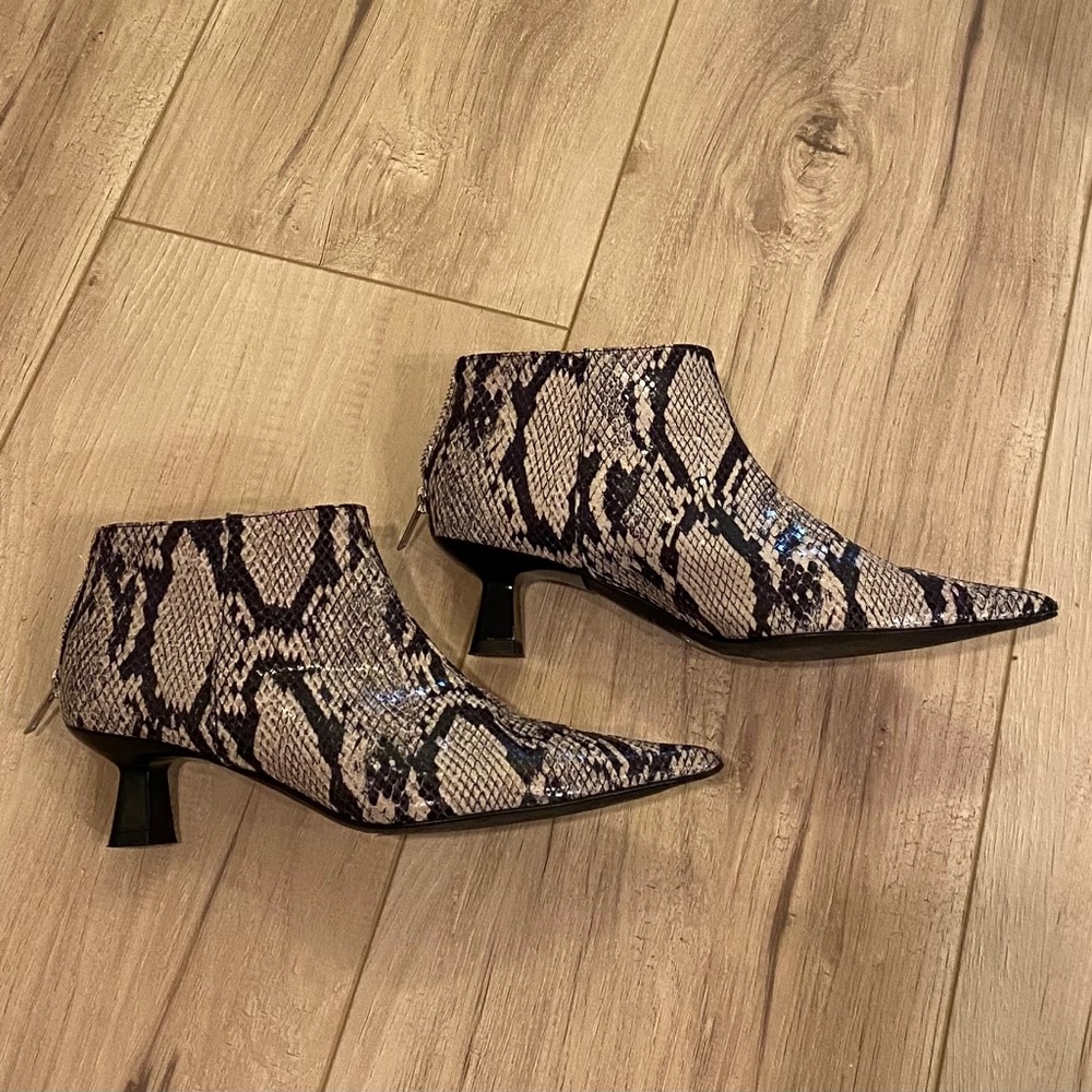 Ganni Faux Snake Ankle Boots